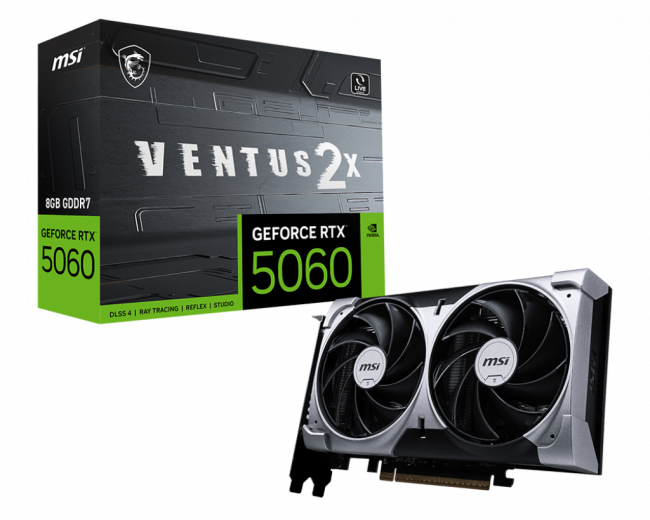 Видеокарта MSI GeForce RTX 5060 8G VENTUS 2X — для бизнеса и офиса