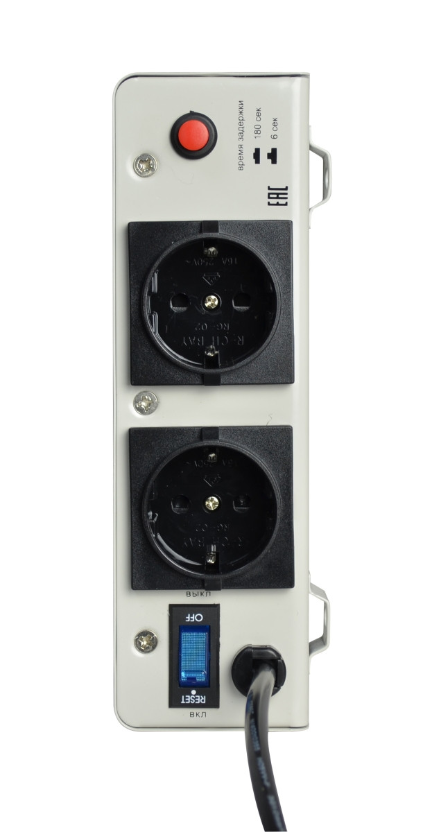 Стабилизатор POWERMAN AVS 1500S, ступенчатый регулятор, цифровые индикаторы уровней напряжения, 1500ВА, 140-260В, максимальный входной ток 12А, 2 евророзетки, IP-20, навесного исполнения, 310мм х 200мм х 68мм, 4,36 кг. POWERMAN AVS 1500S