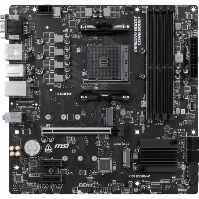 Материнская плата MSI PRO B550M-P — для бизнеса и офиса Материнская плата MSI PRO B550M-P — для бизнеса и офиса