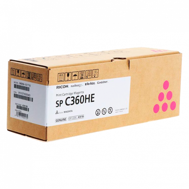Принт-картридж малиновый, тип SP C360HE (5K) Ricoh 408186 — для бизнеса и офиса