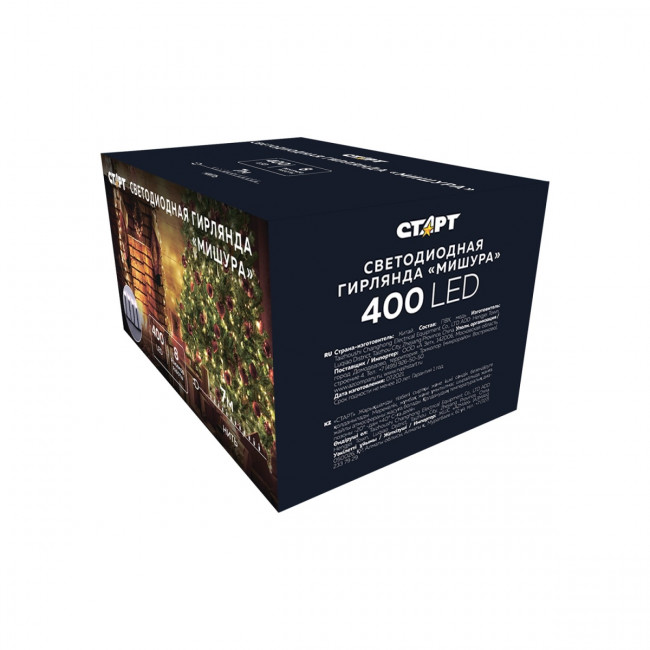 Гирлянда Гирлянда 400LED 220V, 8 режимов, 7 м, нить, мягкий белый