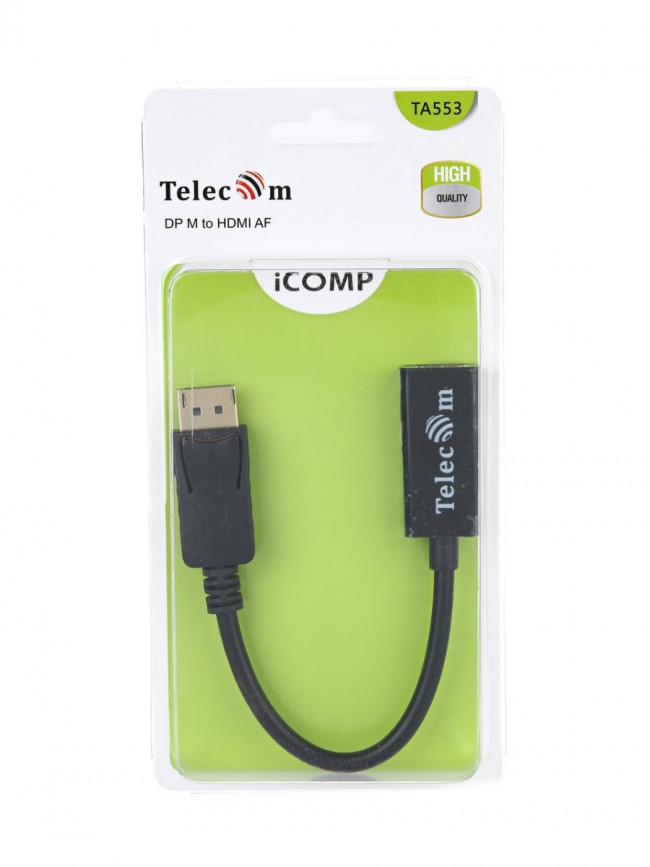 Кабель-переходник DP --> HDMI-F 0.2m , Telecom (TA553) Telecom DP --> HDMI-F 0.2м — для бизнеса и офиса