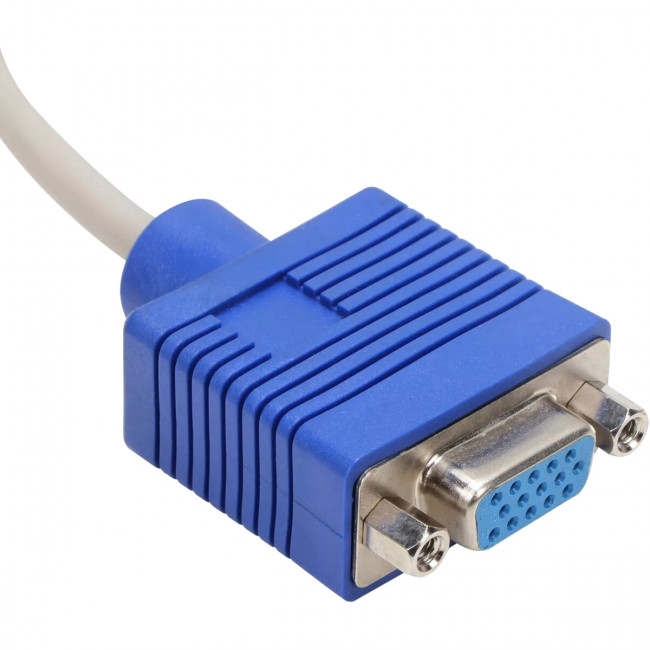 Кабель-разветвитель VGA 1=>2 (1x15M/2 x15F),VCOM, 0.2метра <VVG6530-0.2M> Разветвитель VCOM VGA M/2 x VGA F (VVG6530-0.2M)