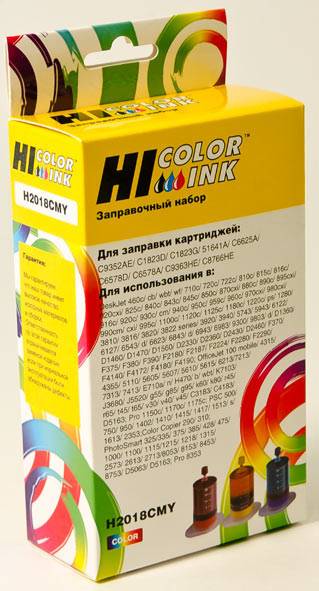Заправочный набор Hi-Black для HP C6578A/C1823D/C6625AE/C6657A/C8728A/C9352AE, Col, 3x20мл — для бизнеса и офиса