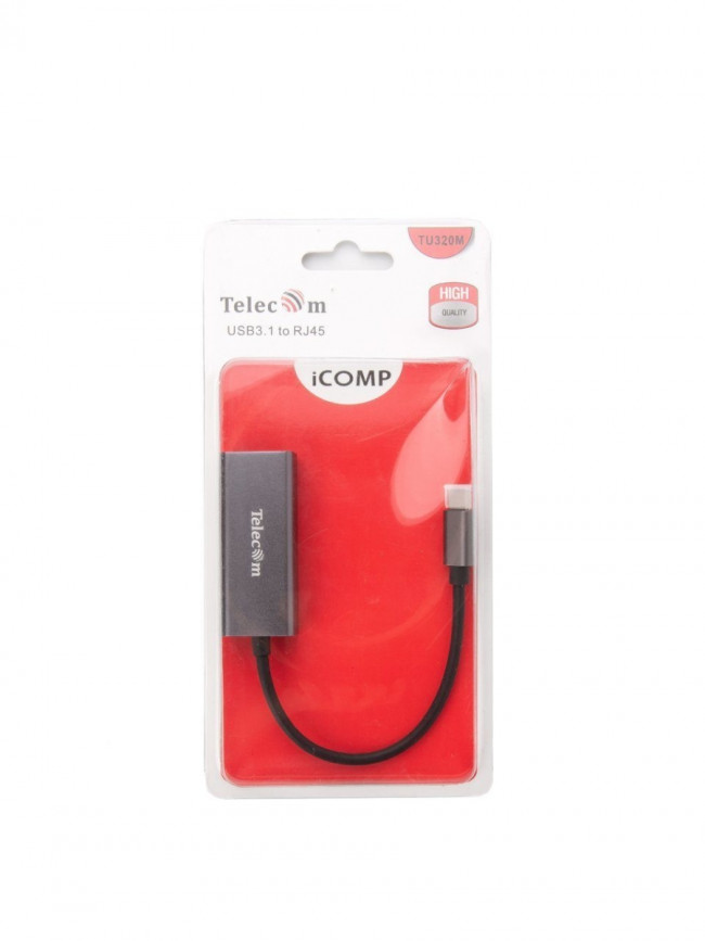 Кабель-переходник USB 3.1 Type-C -->RJ-45 1000Mbps Ethernet, Aluminum Shell, 0.15м Telecom <TU320M> Telecom USB 3.1 Type-C - RJ-45 Кабель-переходник USB 3.1 Type-C -->RJ-45 1000Mbps Ethernet, Aluminum Shell, 0.15м Telecom <TU320M> Telecom USB 3.1 Type-C - RJ-45