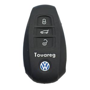 Чехол силиконовый смарт ключа VOLKSWAGEN TOUAREG 3 кнопки (с лого)