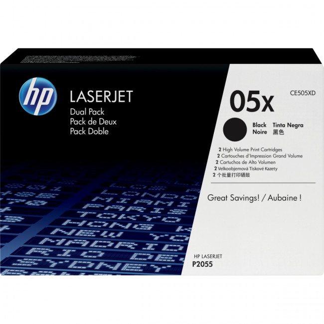 Тонер-картридж набор из 2 шт HP CE505XD