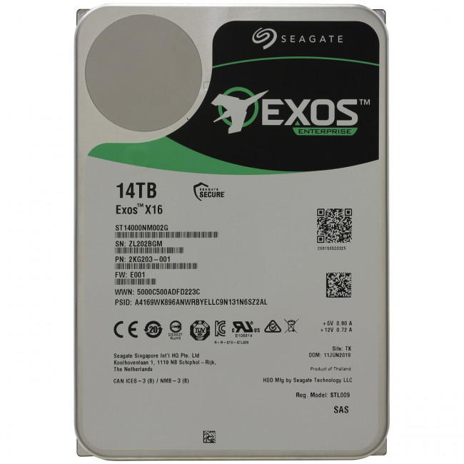 Жесткий диск Seagate Exos X16 14Tb ST14000NM002G — для бизнеса и офиса