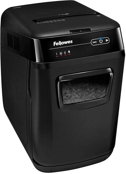 Шредер Fellowes® AutoMax® 150C, автоподача, DIN P-4, 4х38мм, 150лст. авто, 8 ручн., 32 лтр., авторев, шт Fellowes AutoMax 150C — для бизнеса и офиса