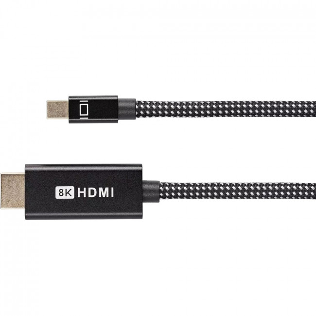 Кабель miniDisplayPort M-> HDMI M 4K@120Hz/8K@30Hz 1.8m Telecom,оплетка (TA820M-1.8M) Кабель-переходник Telecom Mini DisplayPort M/HDMI M (TA820M-1.8M) — для бизнеса и офиса