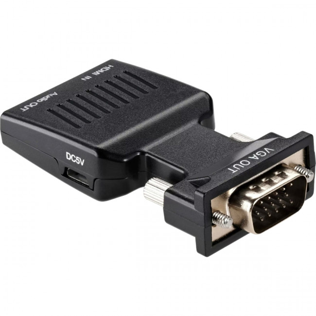 Переходник HDMI(F) --> VGA(M)+audio,1080*60Hz, VCOM <CA336A> Переходник VCOM HDMI F/VGA M+mini jack 3.5 mm M (CA336A)
