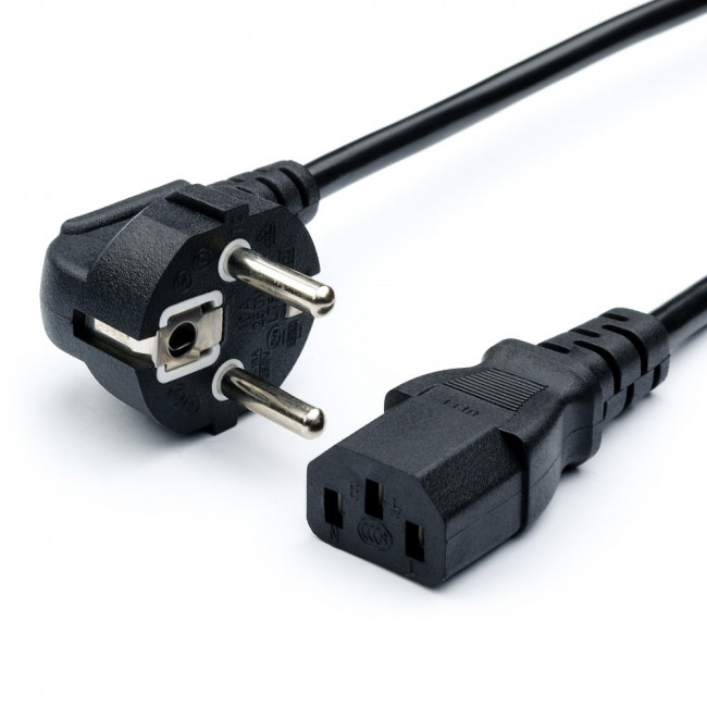 Кабель питания GoPower евровилка CEE 7/7-C13 1.8м ПВХ 0.75мм черный (1/10/160) GoPower CEE 7 / 7-C13 1.8 м