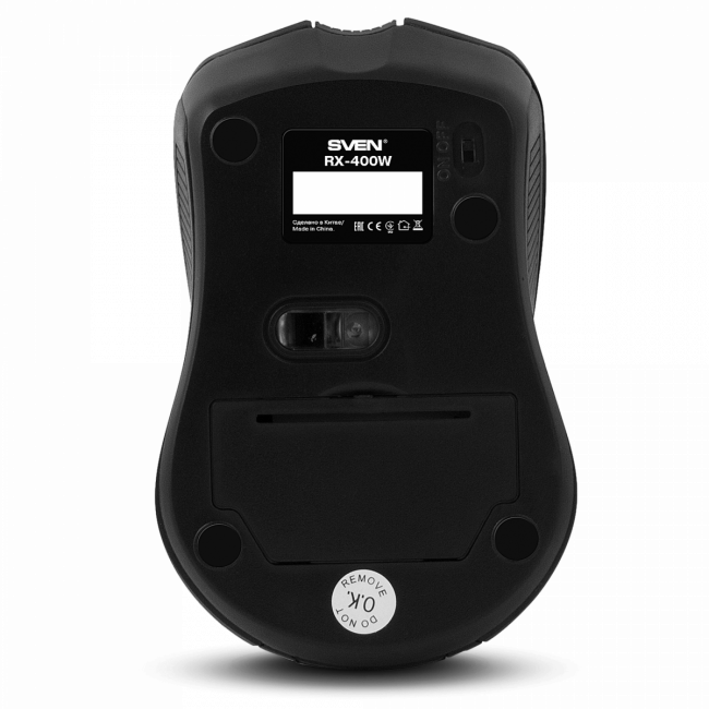 Беспроводная мышь SVEN RX-400W чёрная (3+1кл. 600/1000/1400DPI, блист) Sven SV-014674 — для бизнеса и офиса