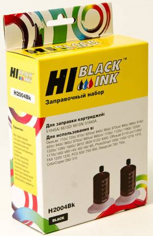 Заправочный набор Hi-Black для HP 51645A/C6615A/51640A, Bk, 2x20 мл.