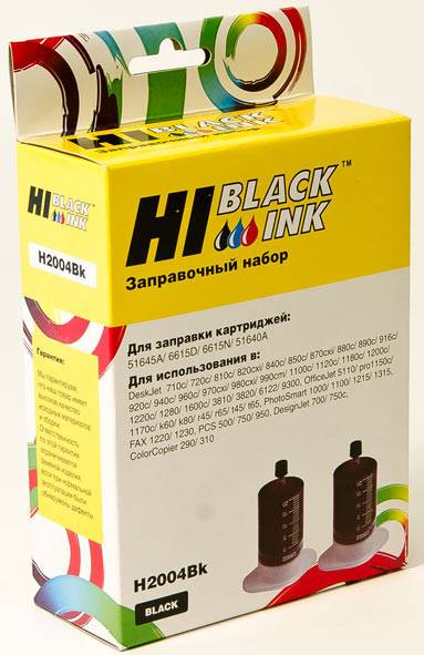 Заправочный набор Hi-Black для HP 51645A/C6615A/51640A, Bk, 2x20 мл. — для бизнеса и офиса
