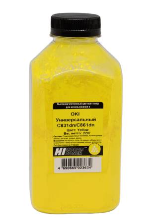 Тонер Hi-Black Универсальный для Oki С831dn/C861dn, Y, 220 г, банка