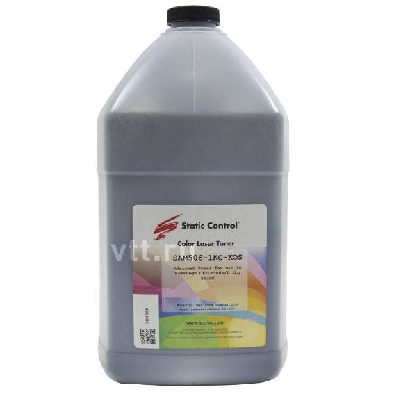 Тонер Static Control для CLP-506/504, Bk, (Odyssey), 1 кг, флакон — для бизнеса и офиса