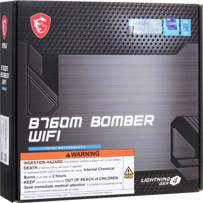 Материнская плата MSI B760M BOMBER WIFI — для бизнеса и офиса Материнская плата MSI B760M BOMBER WIFI — для бизнеса и офиса