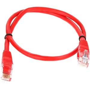 Патчкорд литой "Telecom" UTP кат.5е 0,5м красный VCOM NA102-R-0.5M
