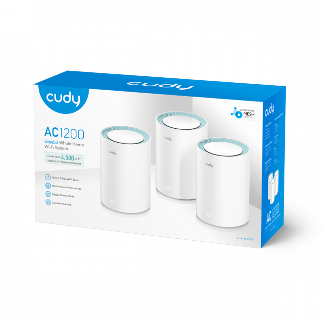 Wi-Fi Mesh-система Cudy M1300(3-Pack) — для бизнеса и офиса Wi-Fi Mesh-система Cudy M1300(3-Pack) — для бизнеса и офиса