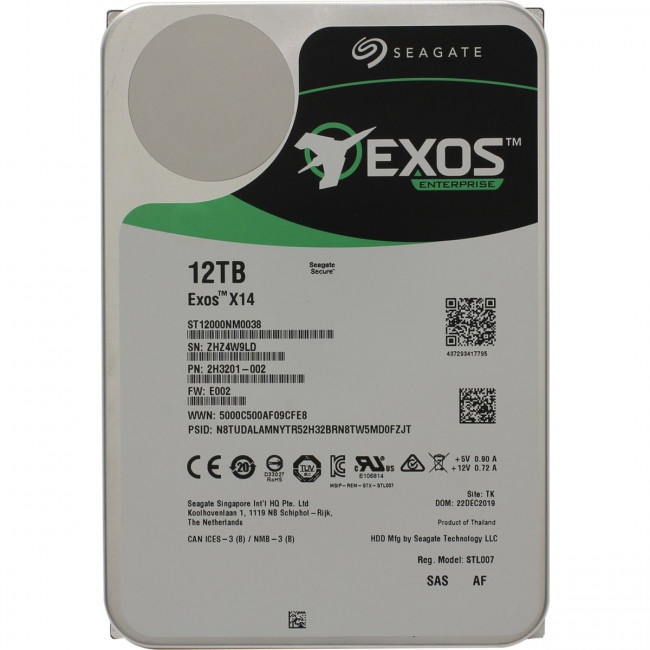 Жесткий диск Seagate Exos X14 12Tb (ST12000NM0038) — для бизнеса и офиса