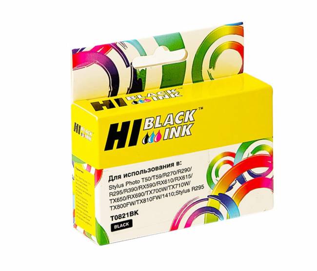Картридж Hi-Black (HB-T0821) для Epson Stylus R270/295/390/RX590/T50, Bk — для бизнеса и офиса