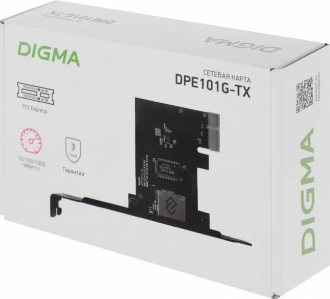 Сетевая карта Gigabit Ethernet Digma DPE101G-TX — для бизнеса и офиса Сетевая карта Gigabit Ethernet Digma DPE101G-TX — для бизнеса и офиса