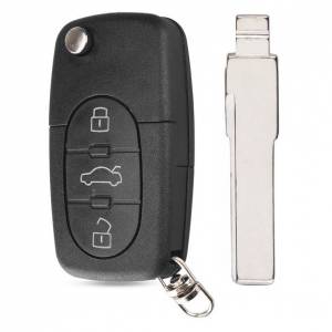 Корпус выкидного ключа AUDI 3 кнопки HU-HAA HU66 CR2032, с лого