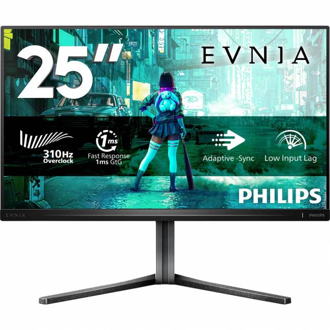 Монитор Philips 25M2N3200U 24,5 16:9 Fast IPS 1920x1200 300Hz (OC 310Hz) 1ms 400cd 2xHDMI 1xDP HAS 130mm Internal Dark Grey 100x100 Philips 25M2N3200U — для бизнеса и офиса