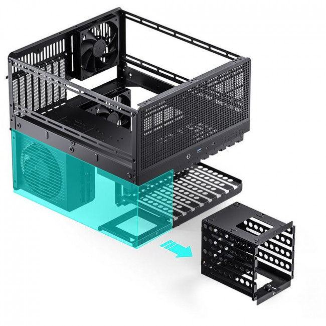 Корпус без блока питания JONSBO N5 Black — для бизнеса и офиса Корпус без блока питания JONSBO N5 Black — для бизнеса и офиса