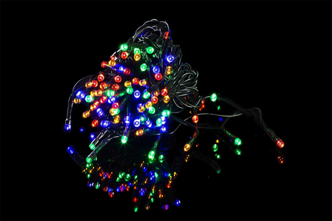 Гирлянда Гирлянда 50LED 220V, 8 режимов, 2 м, нить,  разноцветная