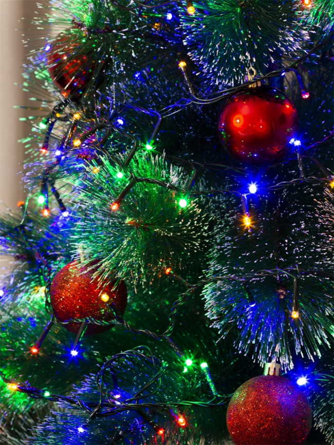 Гирлянда Гирлянда 50LED 220V, 8 режимов, 2 м, нить,  разноцветная