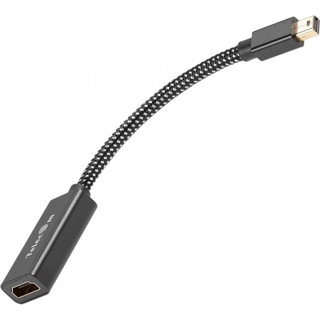 Адаптер miniDP-M --> HDMI-F 4K@120Hz, 8K@30Hz, оплетка, 0.15м Telecom (TA663) Адаптер-переходник Telecom Mini DisplayPort M/HDMI F (TA663) — для бизнеса и офиса
