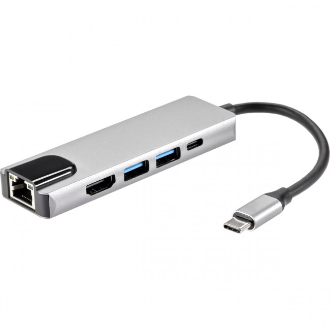Адаптер USB 3.1 Type-Cm ->HDMI A(m) 4K@30Hz, RJ45, 2XUSB3.0, PD, iOpen <ACU435M> Адаптер iOpen USB 3.1 Type-C M/HDMI F+RJ45+USB 3.0+USB Type-C F (ACU435M) — для бизнеса и офиса