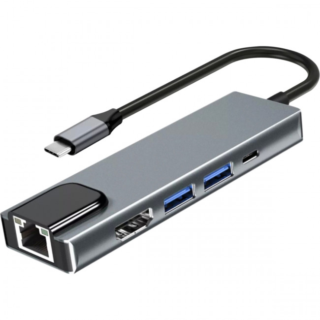 Адаптер USB 3.1 Type-Cm ->HDMI A(m) 4K@30Hz, RJ45, 2XUSB3.0, PD, iOpen <ACU435M> Адаптер iOpen USB 3.1 Type-C M/HDMI F+RJ45+USB 3.0+USB Type-C F (ACU435M) — для бизнеса и офиса