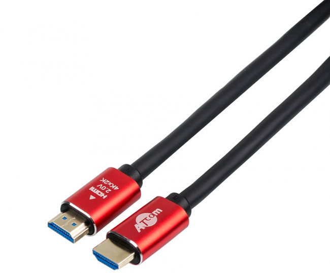 Кабель HDMI 1 m (Red/Gold, в пакете)  VER 2.0 ATcom HDMI (m) - HDMI (m) 1м