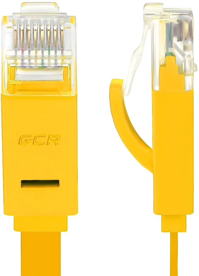 Greenconnect Патч-корд PROF плоский прямой 2.0m, UTP медь кат.6, желтый, 30 AWG, GCR-LNC622-2.0m, ethernet high speed 10 Гбит/с, RJ45, T568B Greenconnect RJ45(m) - RJ45(m) Cat. 6 U/UTP PVC 2м жёлтый