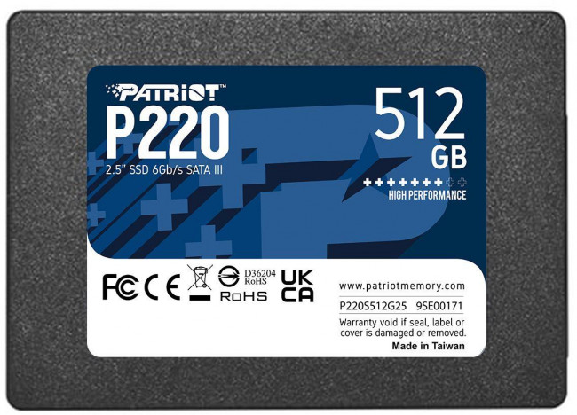 Накопитель SSD Patriot P220S512G25 — для бизнеса и офиса