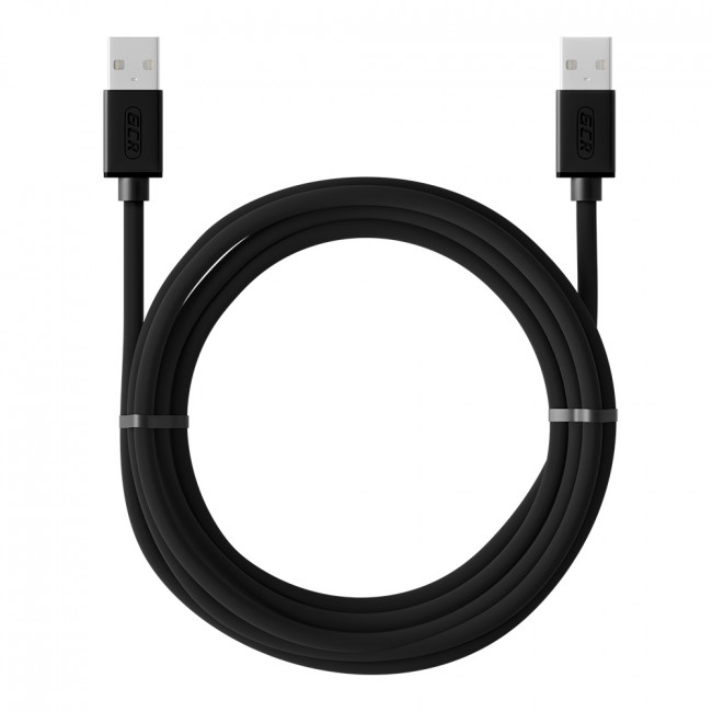 GCR Кабель 0.15m USB 2.0, AM/AM, черный, 28/28 AWG, экран, армированный, морозостойкий Greenconnect GCR-UM2M-BB2S-0.15m — для бизнеса и офиса