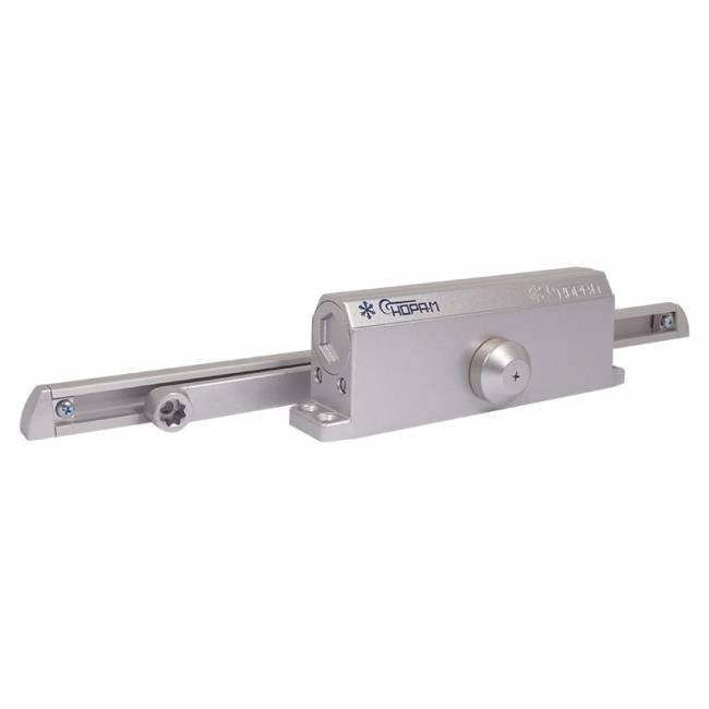 Доводчик дверной со скользящей тягой 4S Slider от 70 до 110 кг серебро — для бизнеса и офиса
