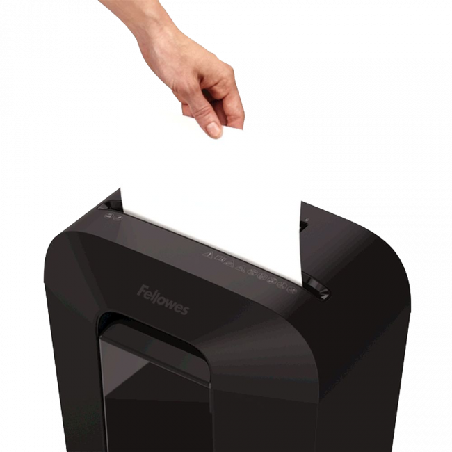 Шредер Fellowes® Powershred® LX70, DIN P-4, 4х37мм, 11 лст., 18 лтр., уничт.: скрепки,скобы,карты Шредер Fellowes Powershred LX70 FS-44075 — для бизнеса и офиса