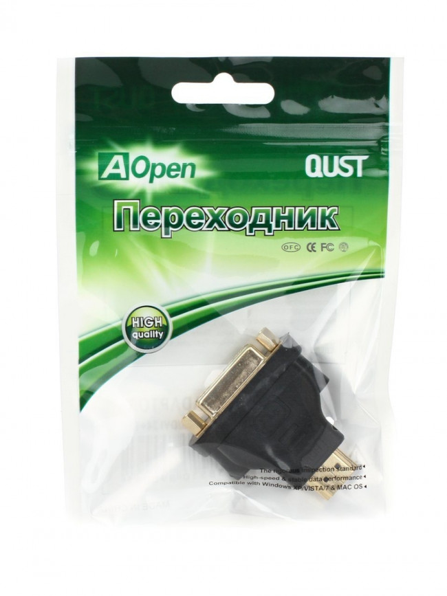 Переходник DVI-D 25F <--> HDMI 19M Aopen/Qust <ACA311> Aopen DVI-D 25F to HDMI 19M