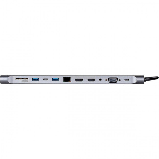 Адаптер TC--->2USB3.0+USB2.0+RJ45(100mbs)+2HDMI+VGA+PD+TypeC+TF+SD+audio, iOpen <ACU4700> Адаптер iOpen USB Type-C M/HDMI F+USB 3.0+USB 2.0 Type-AF+RJ45 VGA F+SD+USB Type-C F+TF+mini jack (ACU4700) — для бизнеса и офиса