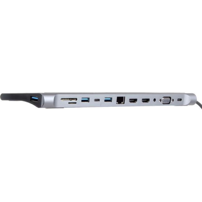 Адаптер TC--->2USB3.0+USB2.0+RJ45(100mbs)+2HDMI+VGA+PD+TypeC+TF+SD+audio, iOpen <ACU4700> Адаптер iOpen USB Type-C M/HDMI F+USB 3.0+USB 2.0 Type-AF+RJ45 VGA F+SD+USB Type-C F+TF+mini jack (ACU4700) — для бизнеса и офиса