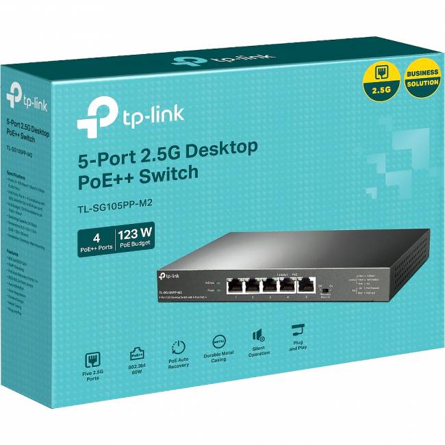 Коммутатор TP-Link TL-SG105PP-M2 — для бизнеса и офиса