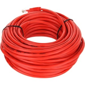 Патчкорд литой "Telecom" UTP кат.5е 15,0м красный VCOM NA102-R-15M