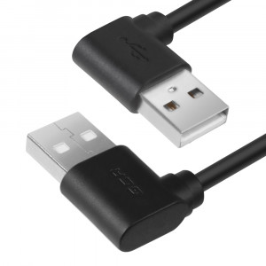 GCR Кабель 0.5m USB 2.0, AM угловой левый / AM угловой левый, 28/24 AWG Greenconnect GCR-AUM5AM-BB2S-0.5m