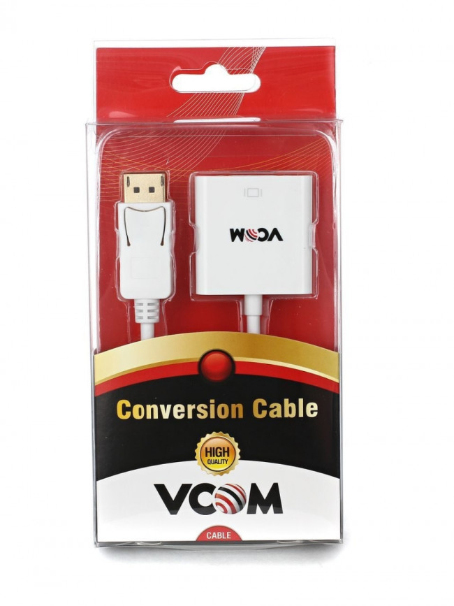 Кабель-переходник DisplayPort M ---> VGA F  0.15м VCOM <CG603> VCOM DisplayPort M ---> VGA F  0.15м