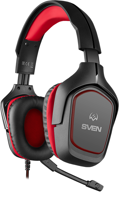 Игровые наушники с микрофоном SVEN AP-G333MV, черный-красный Sven SV-019396