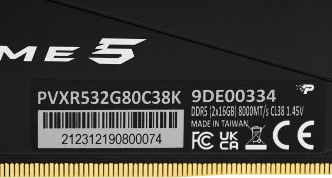 Память DDR5 2x16Gb 8000MHz Patriot PVXR532G80C38K — для бизнеса и офиса